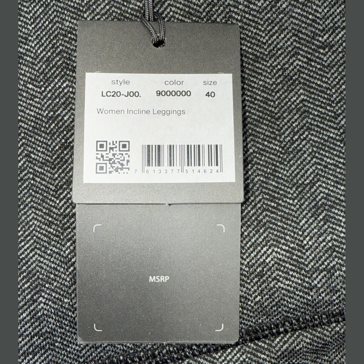 $149 KJUS Women’s Incline Baselayer Leggings Pant- Black Grey- Large (40)-NWT