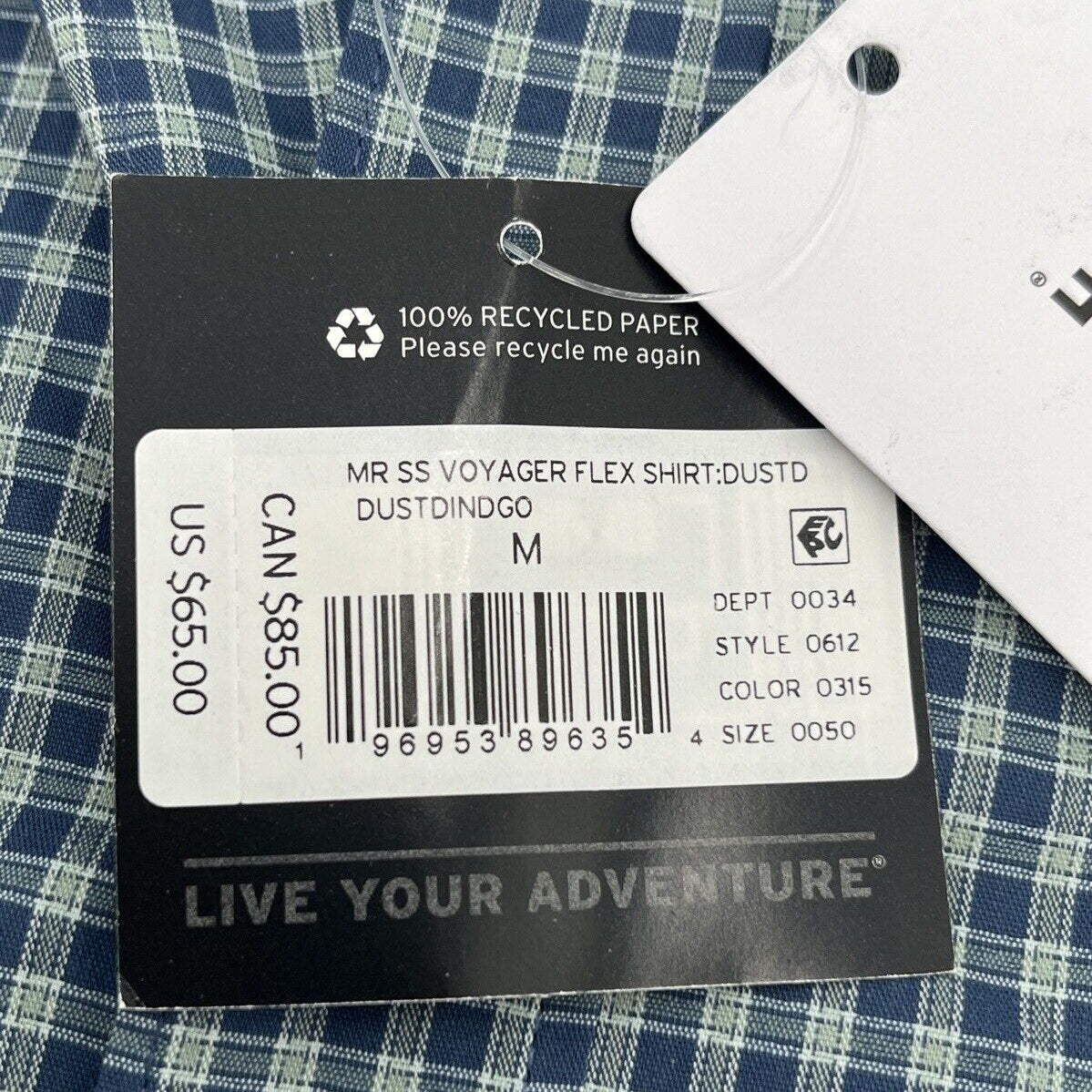 $65 Eddie Bauer Men’s Voyager Shirt Short Sleeve-Dusty Indigo-Medium - New
