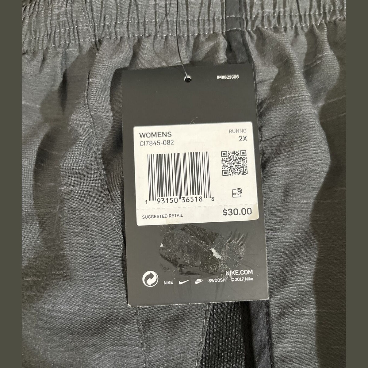 Nike FitDry Heather grey Running/Athletic Shorts w Brief Woman Size 2XLarge NWT