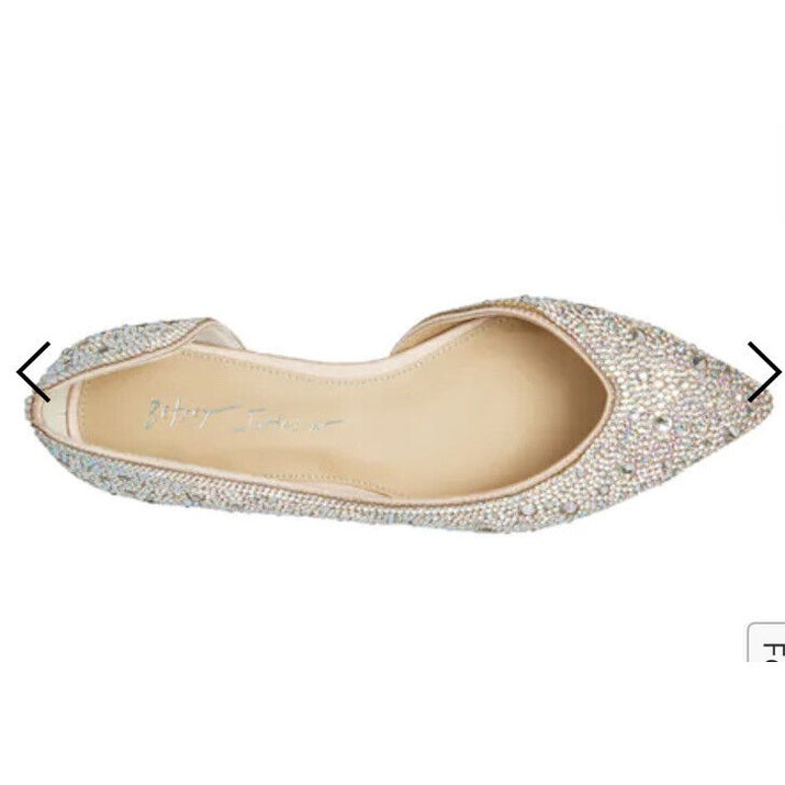 Betsey Johnson Women's Remy Ballet Flat - Silver Iridescent- 6M- New