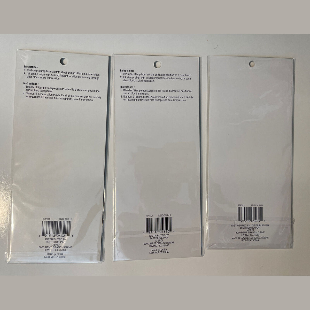 Lot Of 3 Recollections Poly Clear Photopolymer Stamps - Combo Lot