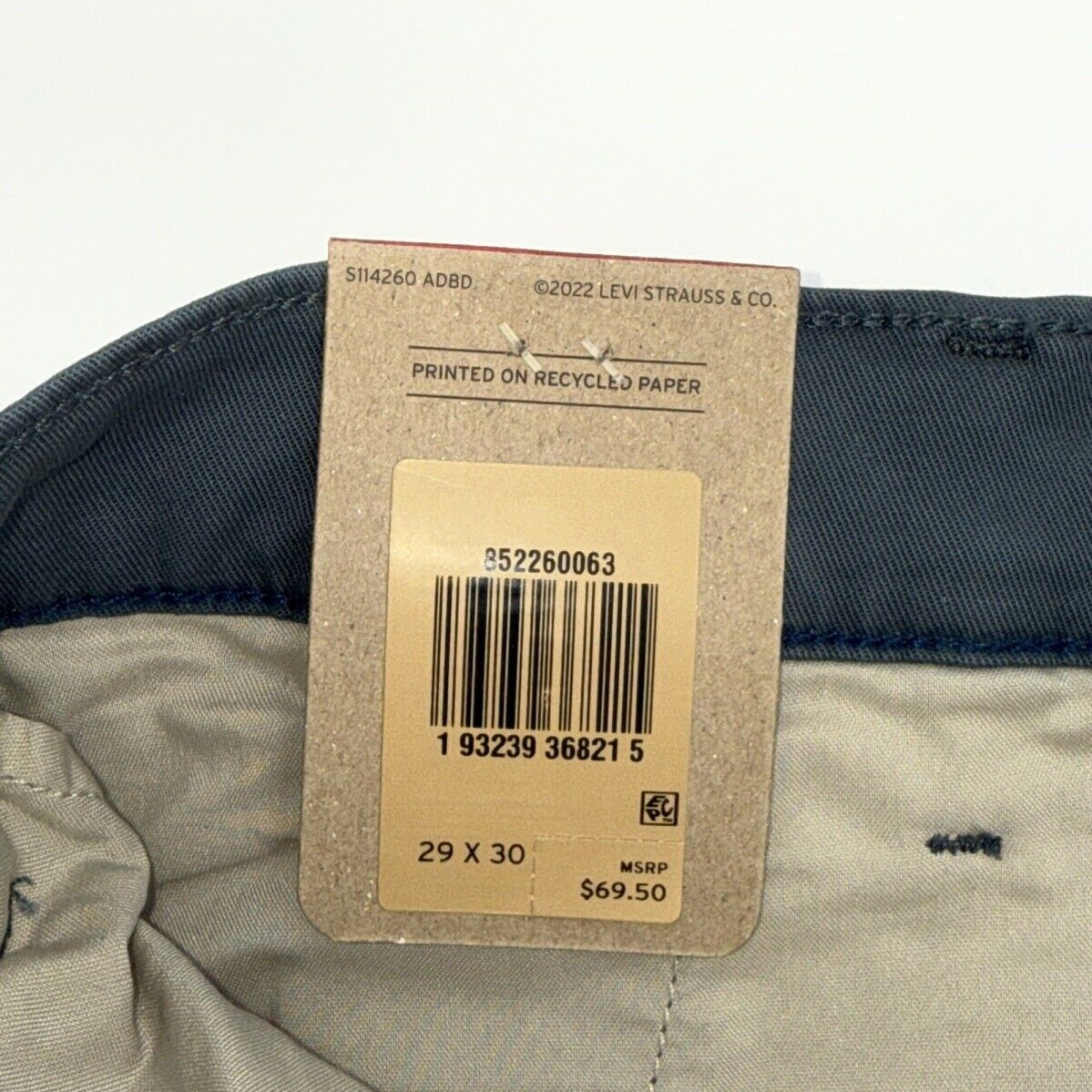 $70 Levi's Men's XX Chino Straight Fit Standard Tapered Pants-Grey -Size 29W 30L