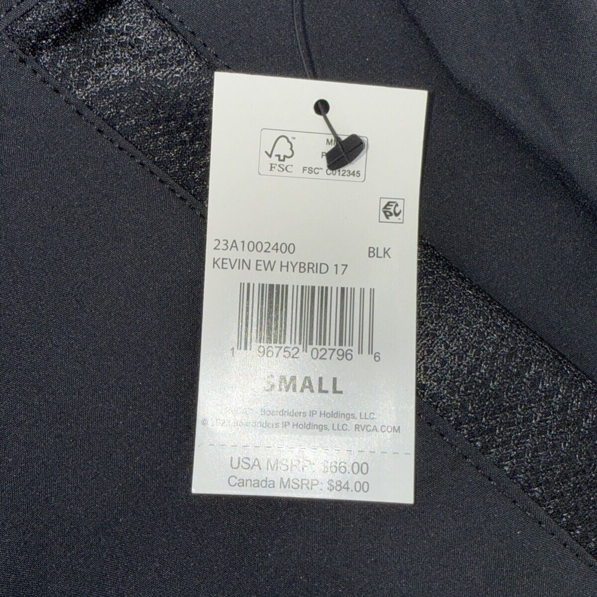 $66 RVCA Men’s Kevin EW Hybrid 17" Athletic Shorts- Black - Small -New Tag