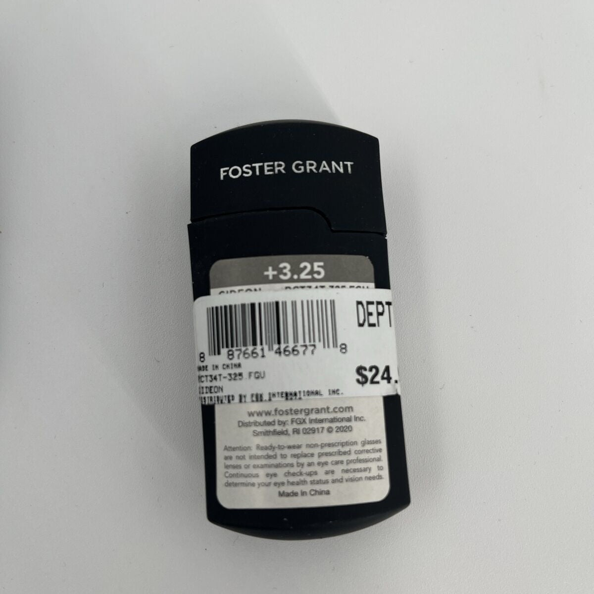 Lot Of 2 Foster Grant MicroVision GIDEON Folding Reader Glasses-Black,+3.25 -New