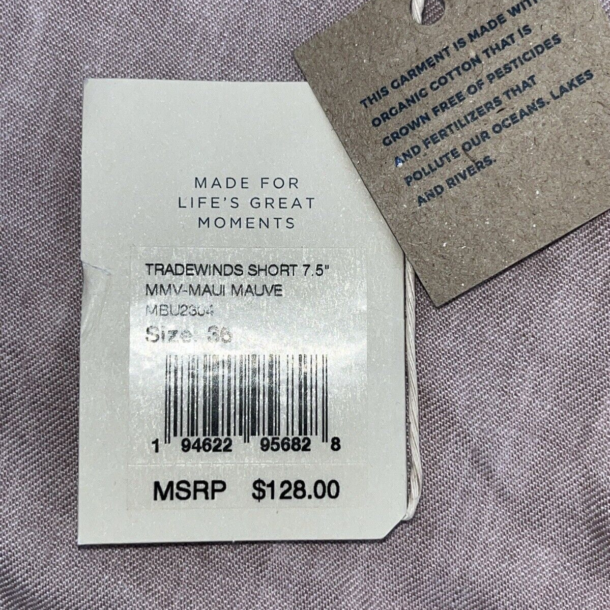 $128 FAHERTY Men’s Tradewinds Shorts 7.5” Inseam Linen Blend-Maui Mauve-36W-New