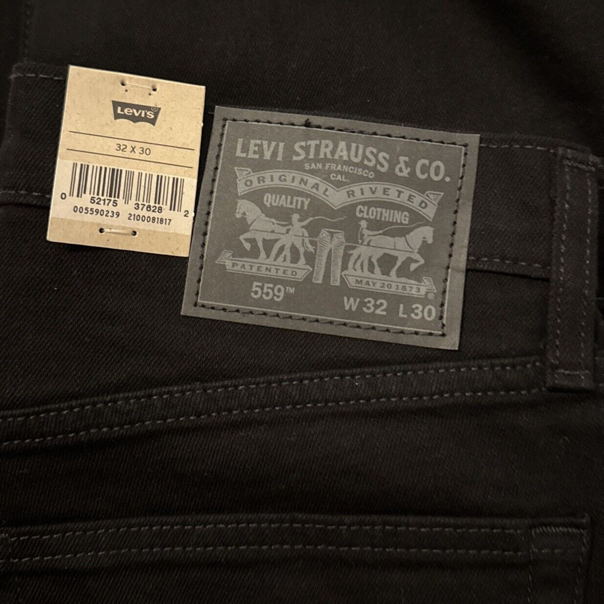Levi's 559 Relaxed Straight Fit Stretch Jeans -Black- 32W 30L