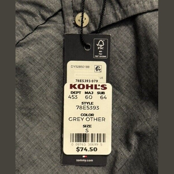 Tommy Hilfiger Men’s Capote Classic Fit Dress Shirt-Navy-Small- New Tags $75