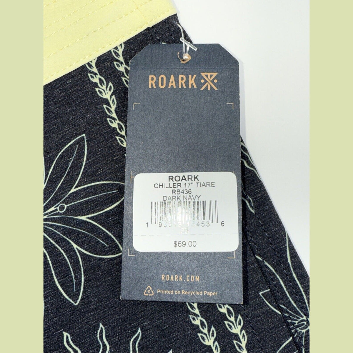 $89 Roark Men’s Chiller 17” Boardshorts Trunks Drawstring-Dark Navy-33W- New Tag