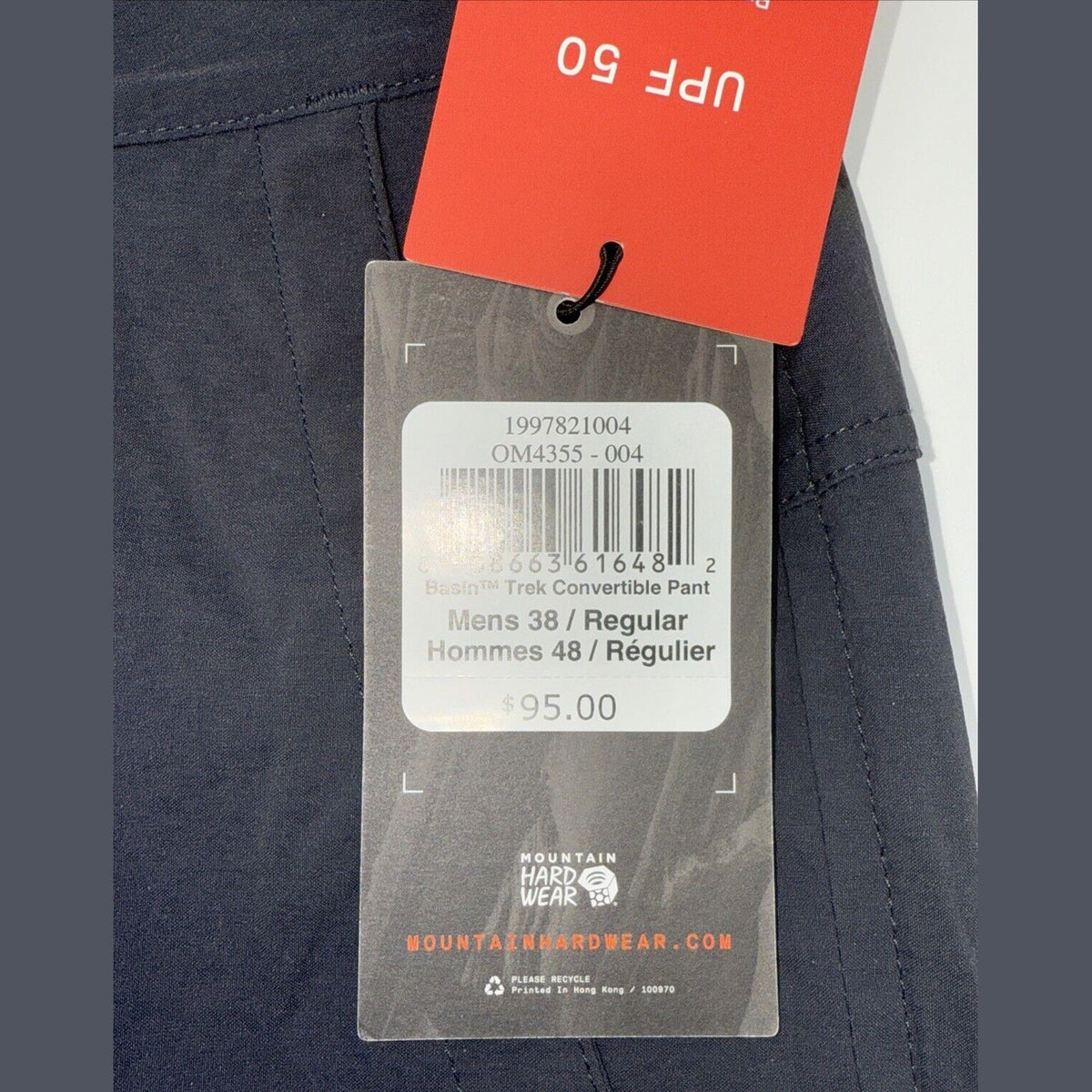 Mountain Hardwear Men’s Convertible Cargo Pants Outdoor Hiking-D.Grey-38Wx31L