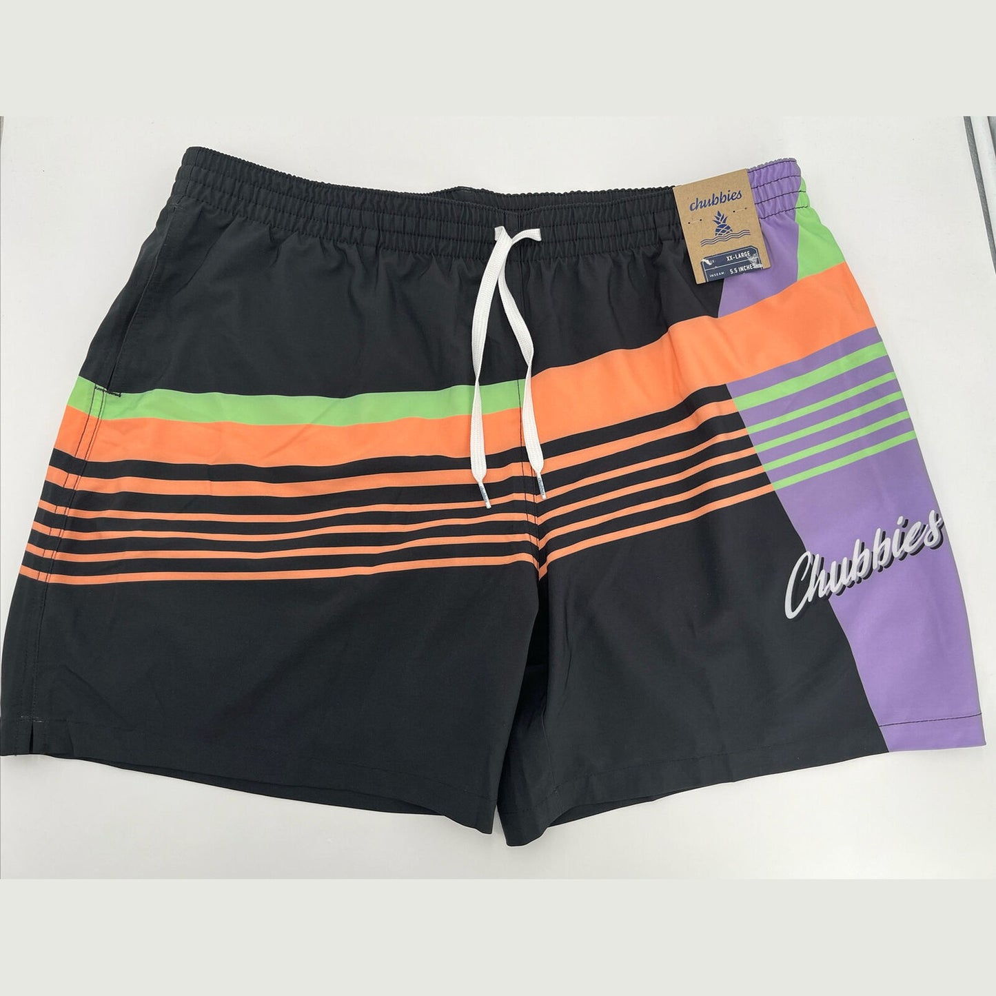 Chubbies Men's Stretch Swim Trunks 5.5" The Jazzer Thighs-Multi-2XLarge -New $70