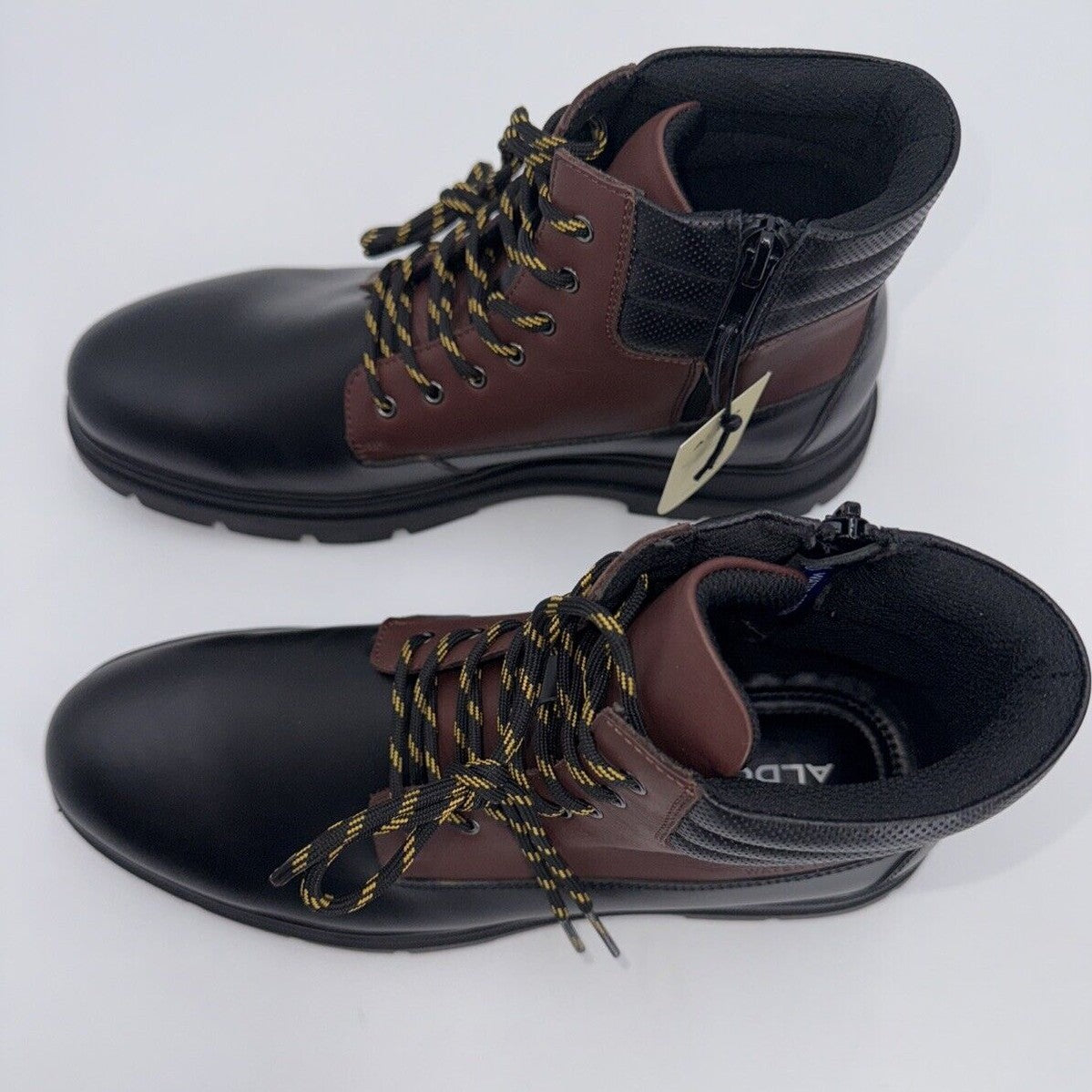 Aldo Men’s Mayfair Lace Boots - Black/Brown- Size: 10M - NEW - Retail $149
