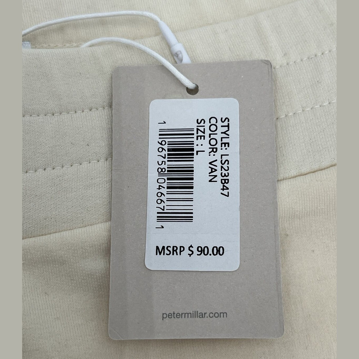 $90 Peter Millar Women’s Lava Wash Fleece Back Shorts-Vanilla-Large- New Tag