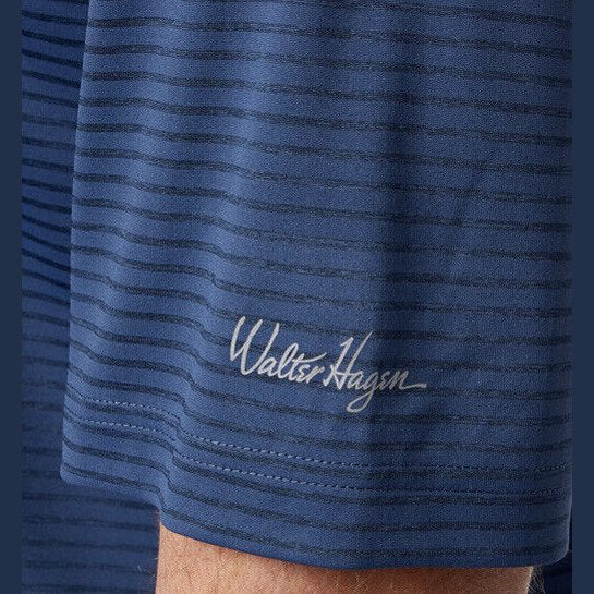 Walter Hagen Essential Texture Golf Polo Shirt Men's Size: Small- Navy Stripe