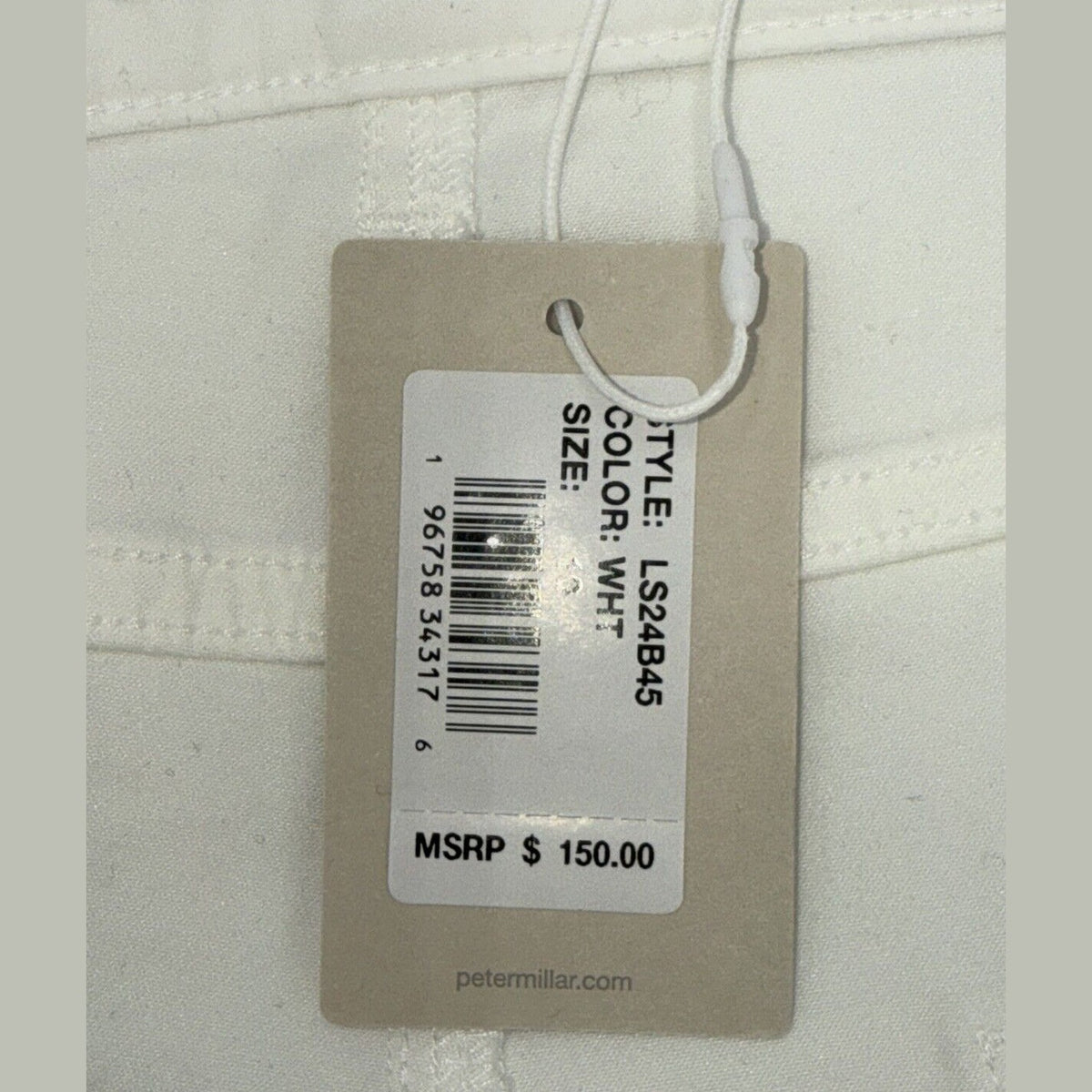 $150 Peter Millar Women's Karlie Stretch Sateen High Rise Pant-White-Size 10-NEW