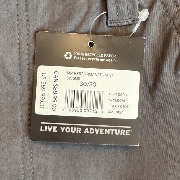 Eddie Bauer Men’s Straight Fit Performance Pants- Dark Smoke - 30Wx30L
