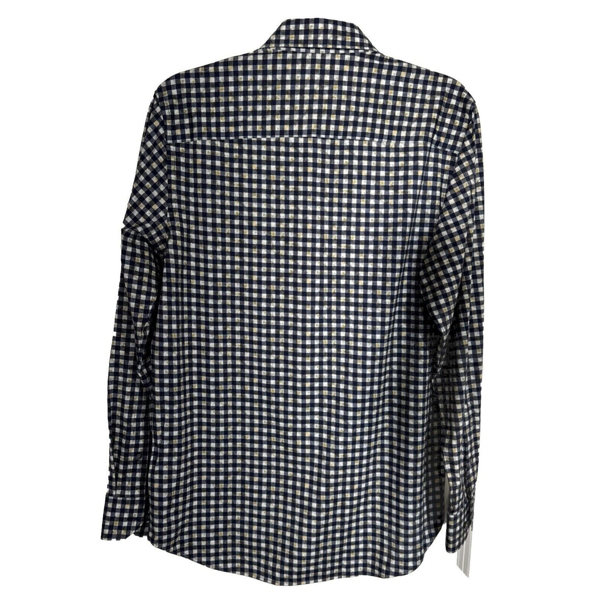 Bugatchi Men’s Plaid Dress Shirt Long Sleeve- Navy Gold- Small - New $149