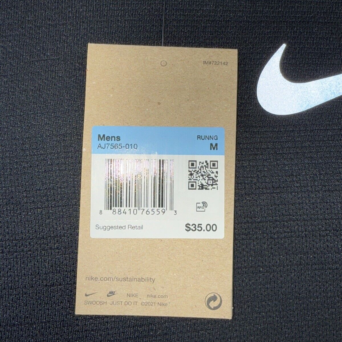 $35 Nike Dri-FIT Miler Mens Short Sleeve Running Training Gym Shirt-Black-Medium