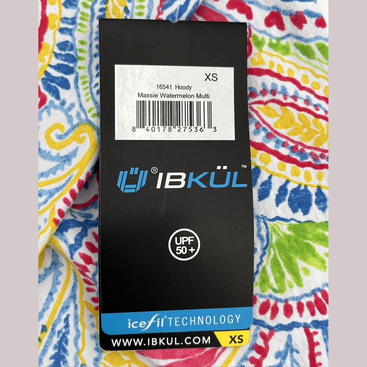 $110 IBKUL Women’s Massie Print Long Sleeve Hoody -Watermelon Multi-XSmall-New