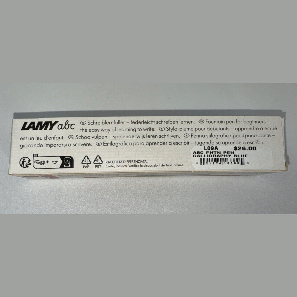 Lamy ABC Fountain Pen Beginner - Calligraphy Blue - L09A - NEW In Gift Box