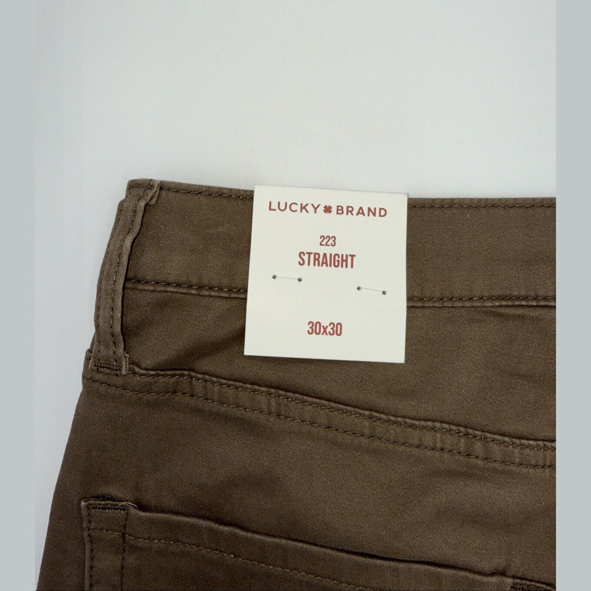 $99 Lucky Brand Men’s- 223 Straight Stretch Five Pocket Pants-Bark- 30W 30L -NWT