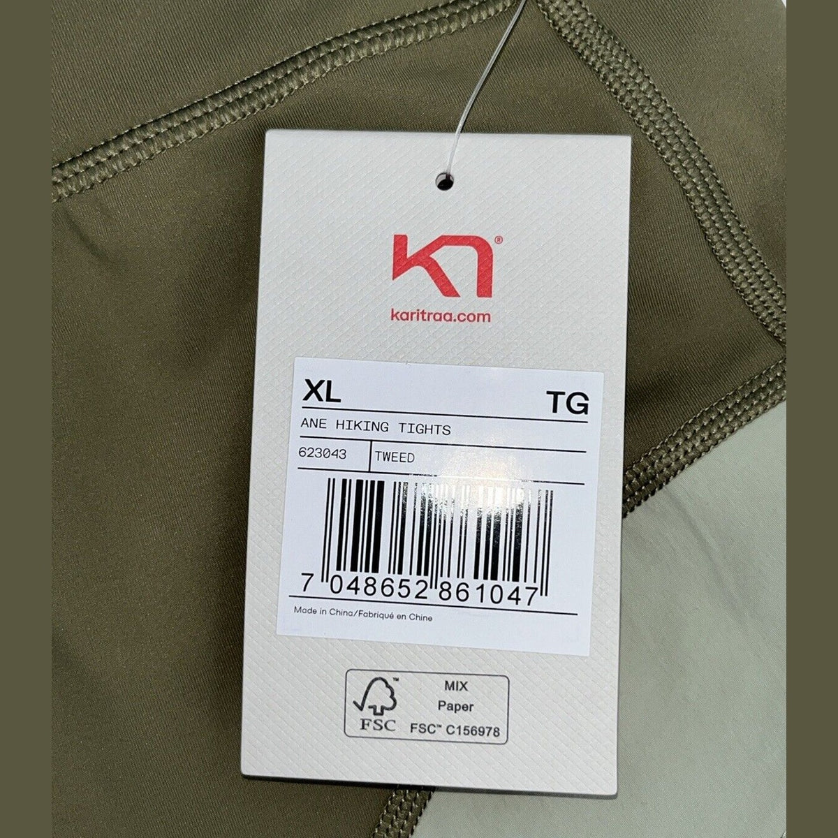 $120 Kari Traa Women's Ane Hiking Tights - Tweed Khaki - XLarge - New Tag