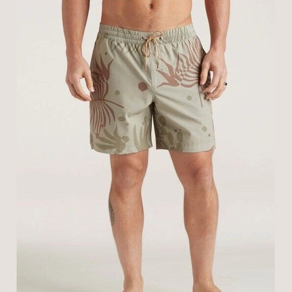 $59 Howler Bros Men’s Deep Set Boardshorts Swim Trunks- Forest Beige-XLarge- NEW