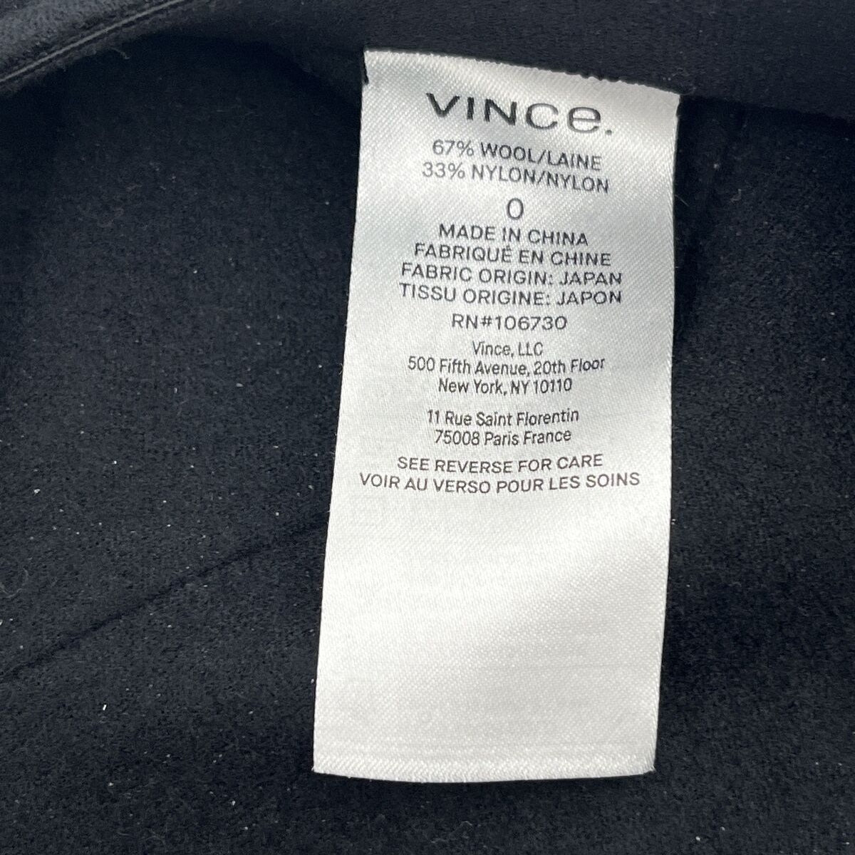 NWT $365 Vince Women’s Cozy Stitch Pintuck Wool Blend Pant-Black-Size: 0- New