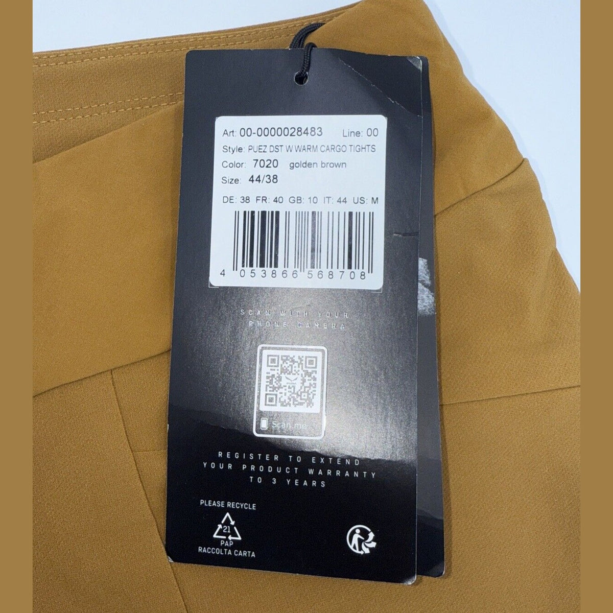 $135 Salewa Women’s Puez Warm Cargo Lightweight Outdoor Pants-Golden-Medium-New
