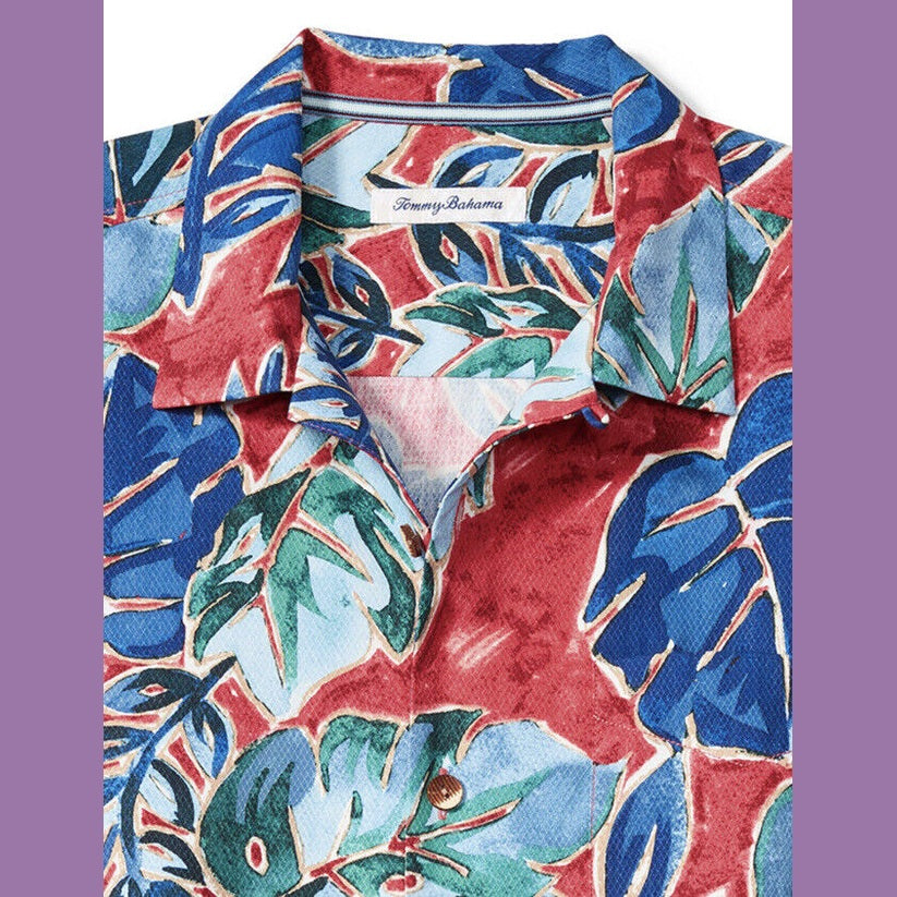 Tommy Bahama Men’s Crystal Cove Woven Shirt-Truly Red-XLarge-New $148