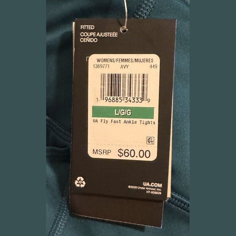 $60 Under Armour Women’s -Fly Fast 3.0 Ankle Tights Leggings - Hydro Teal -Large