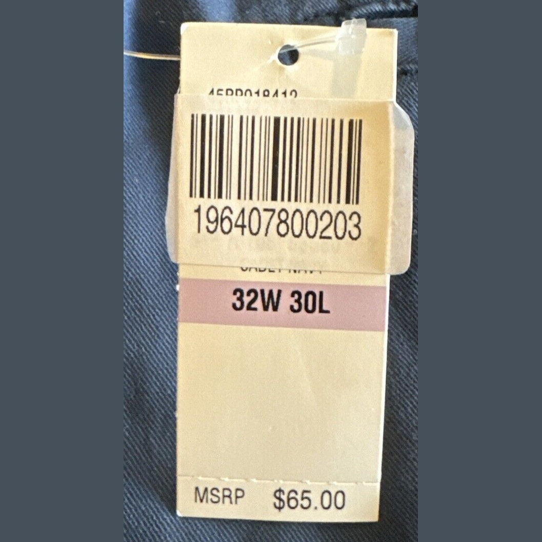 IZOD Men’s Saltwater Flat Front Chino Pants - Cadet Navy - 32W 30L - NWT