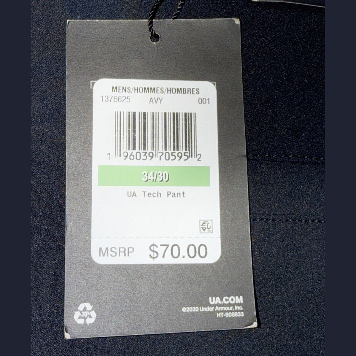 $70 Under Armour Men’s Wicking Golf Straight Flat Front Pants-Black-Size:34W 30L