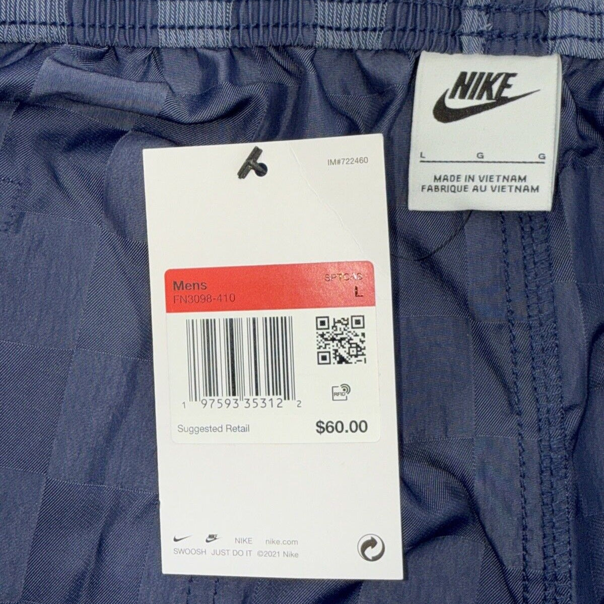 $60 NEW Nike Men’s Club Checkered Woven Flow Shorts-Blue/Grey- Large - New
