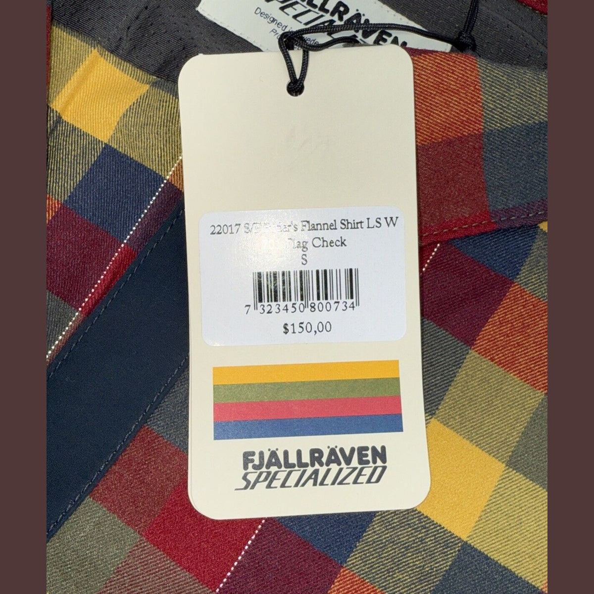 $180 FjallRaven Women’s Rider’s Flannel Plaid Thick Shirt- Flag Multi-Small-New