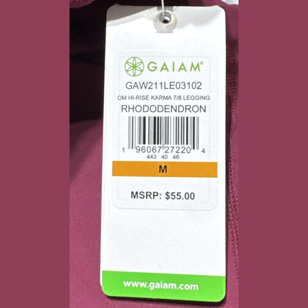 Gaiam Women’s Om Karma High Rise 7/8 Leggings-Rhododendron- Medium- NWT