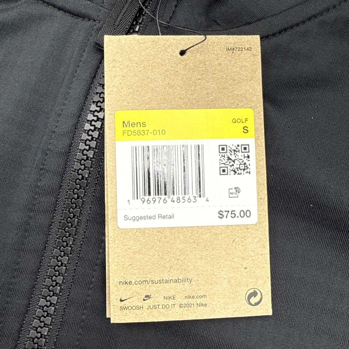 $75 Nike Victory Men's Dri-FIT 1/2-Zip Golf Top FD5837- Black - Small -New Tag