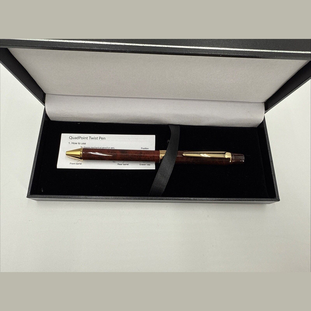 NIB New YASUTOMO Y&C QUADPOINT Brown Marble TWIST PEN Made In JAPAN