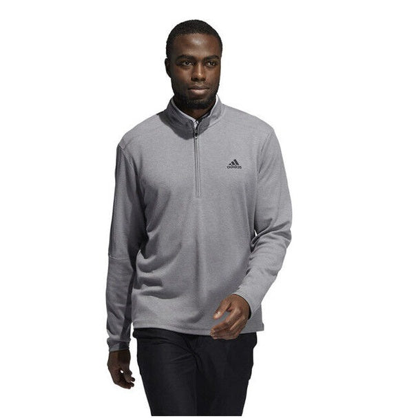 Adidas Mens Men's 3-Stripes Quarter Zip Pullover Golf- Grey- Medium- Tag $70