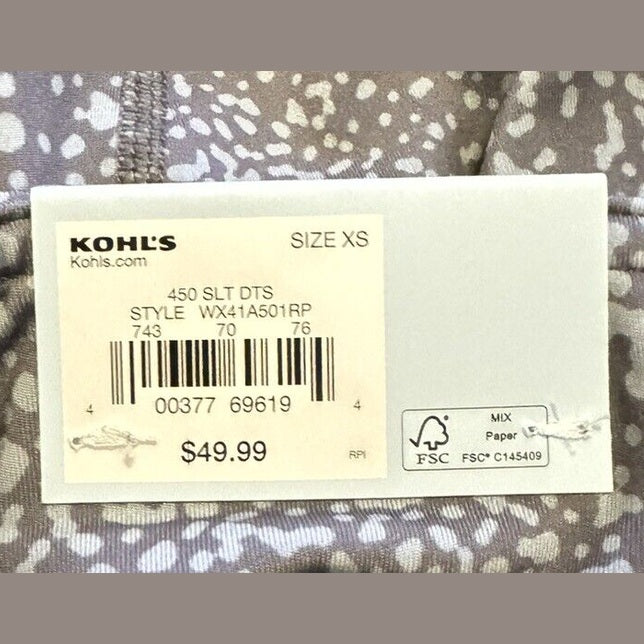 FLX Women’s Affirmation High-Waisted 7/8 Ankle Leggings- Slate Dots- XS- NWT