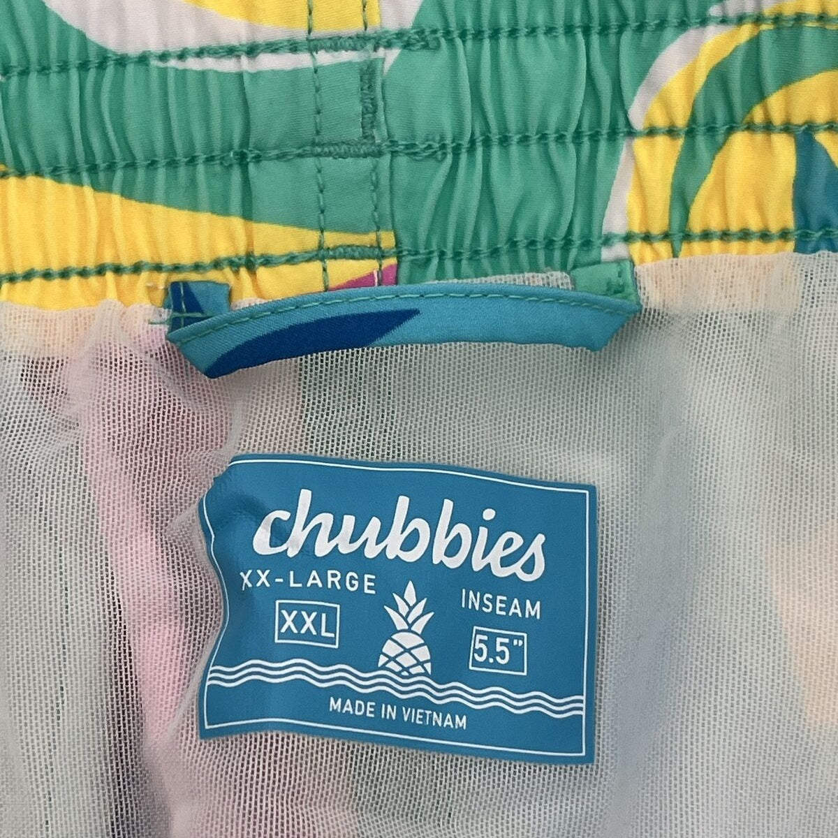 Chubbies Men's Stretch Swim Trunks 5.5" The Wave Dashers-Multi-2XLarge-New $70