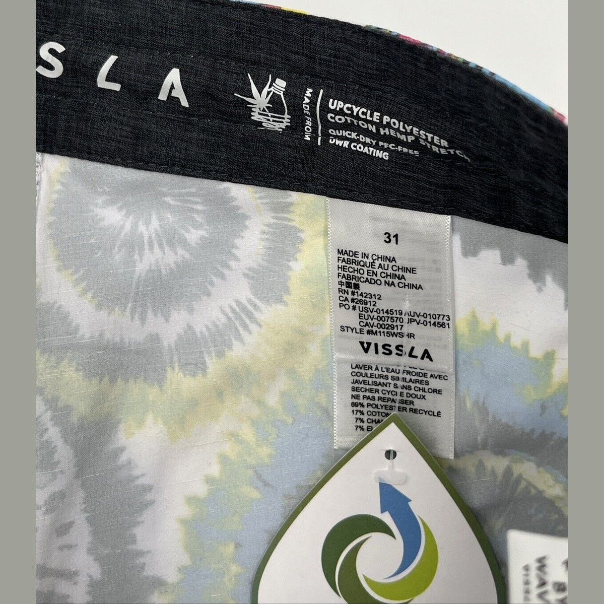$70 VISSLA Men's Boardshorts SHRED HEAD 17.5" - Black Multi - Size: 31W-NWT