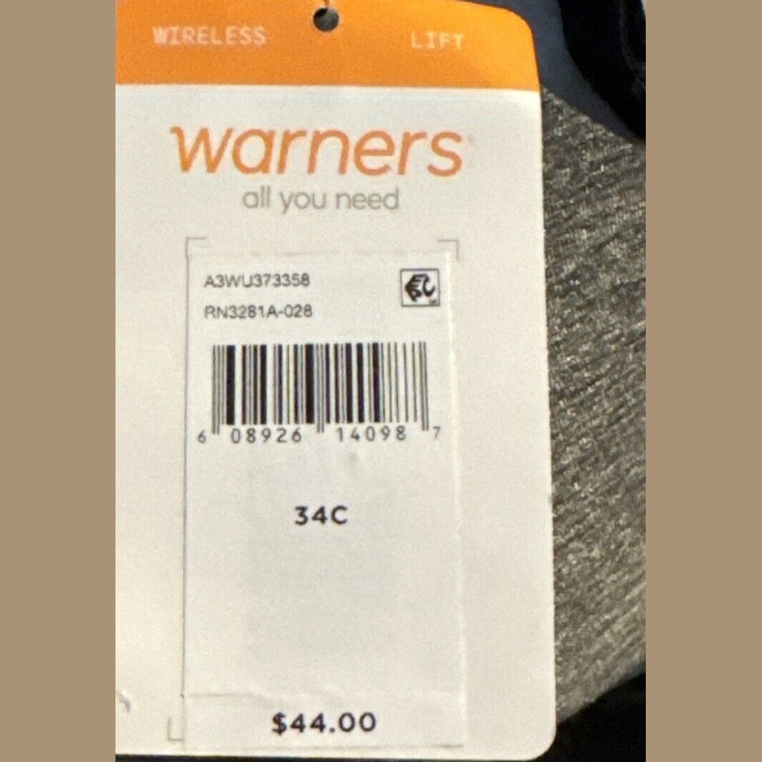 Warners PlayIt Cool Stay CoolDry Wireless Lift Comfort Bra RN3281A-Dark Gray-34C