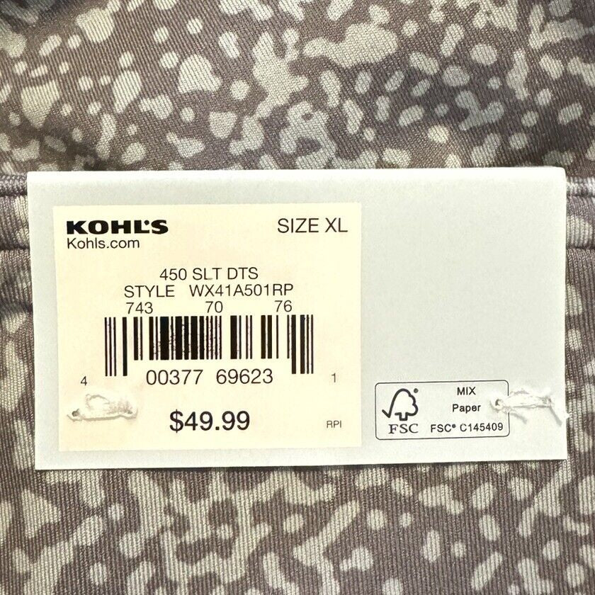 FLX Women’s Affirmation High-Waisted 7/8 Ankle Leggings- Slate Dots- XL - NWT