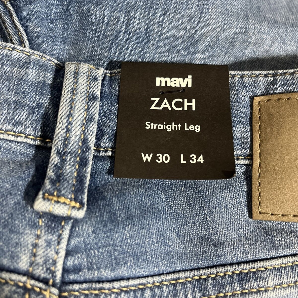 Mavi Men’s Zach Slim Straight Leg Jeans-Brushed Feather Blue- 30Wx34L - New Tag