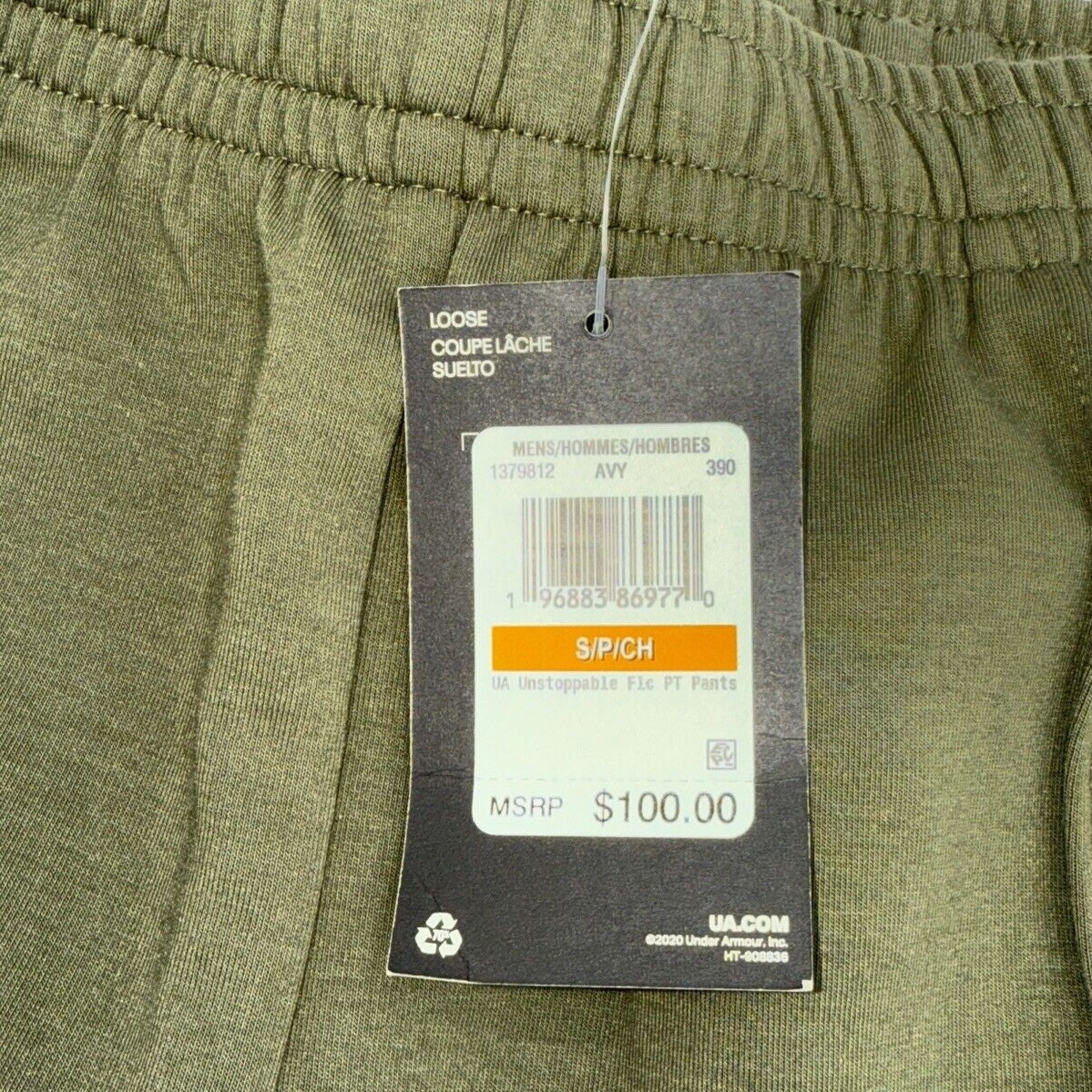 $100 Under Armour Men’s UA Unstoppable Fleece Pants- Olive Green- Small-New Tag