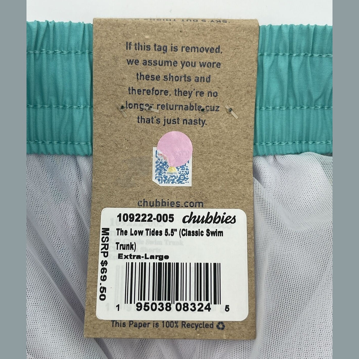 Chubbies Men's Stretch Swim Trunks 5.5" The Low Tides-Multi-X-Large-New $70