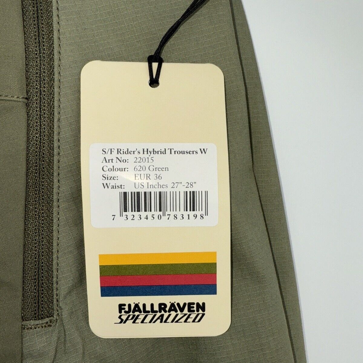 $160 Fjallraven Women’s Specialized Riders Hybrid Trousers-Green EU:36 (27” 28”)