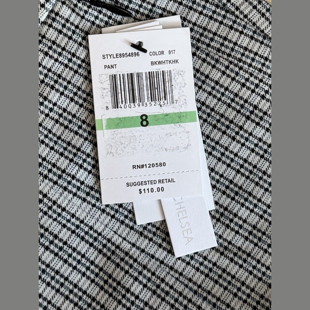 $110 Amanda & Chelsea Women's Chloe Modern Slim Leg Pants-Plaid- Size 8