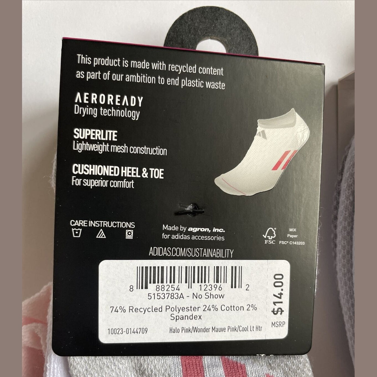 6 Pairs ADIDAS Women’s Superlite Lightweight No Show Socks 2X 3 Pack- New
