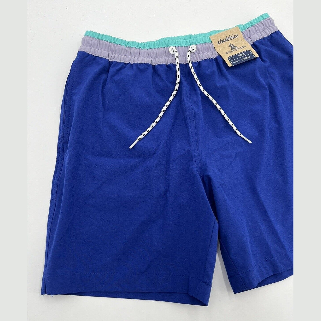 Chubbies Men's Stretch Swim Trunks 7" The Weekend Plans -Blue-Small -New $79.50